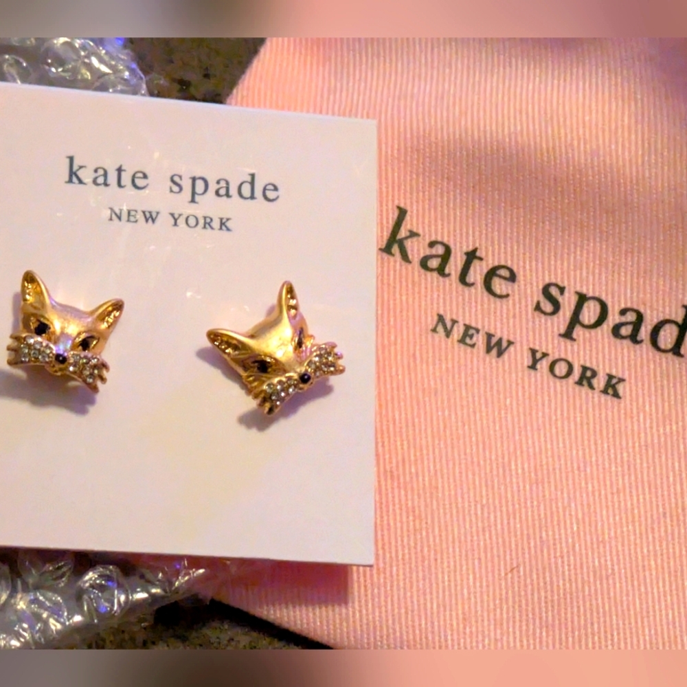 Kate Spade Gold Fox Stud Earrings